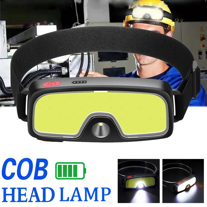 Fishing Headlamp - Powerful COB Headlamp Type-c/USB Rechargeable Head