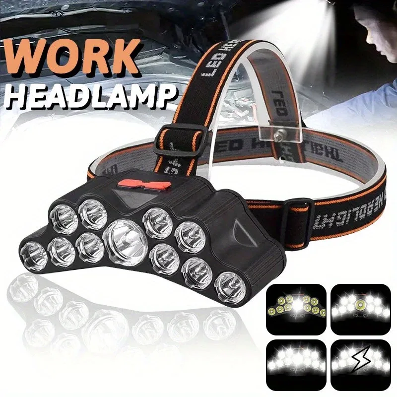Fishing Headlamp - 11 LED Headlamp Strong Light Head