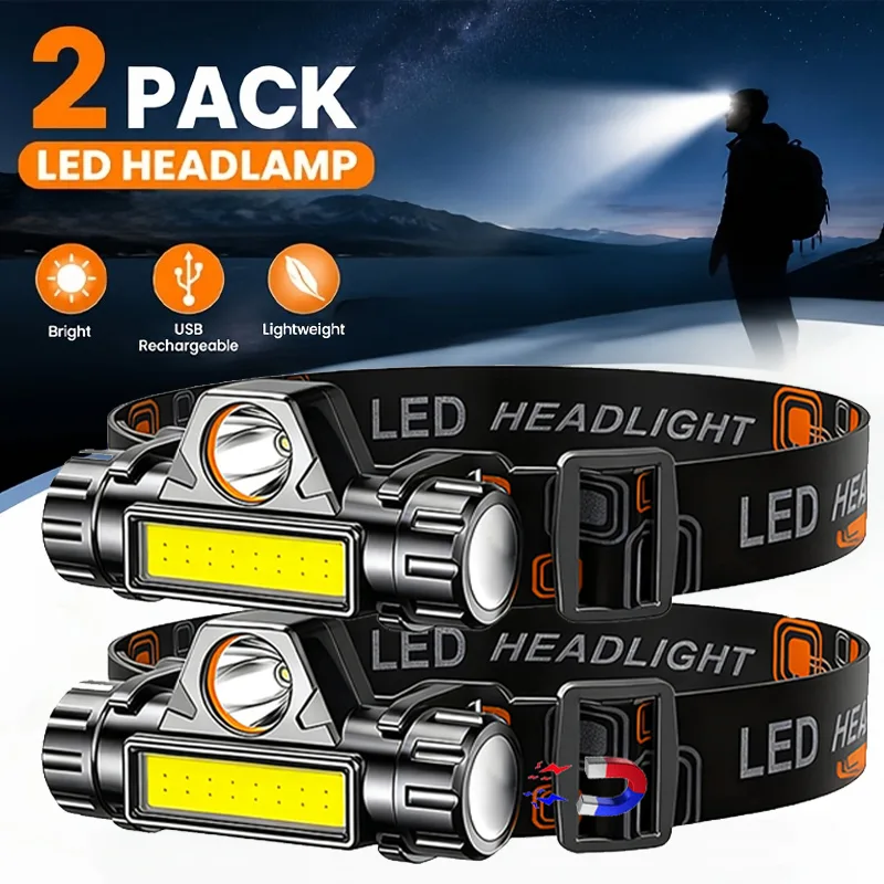 Fishing Headlamp - Super Bright LED Headlamp Rechargeable Waterproof