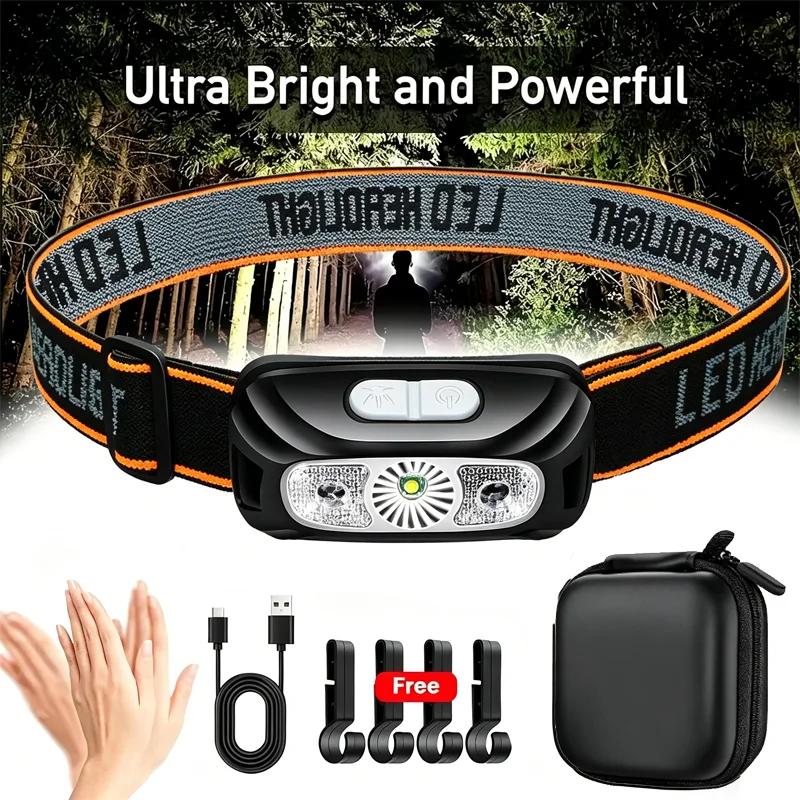 Fishing Headlamp - Strong Light Headlamp Portable LED Sensor