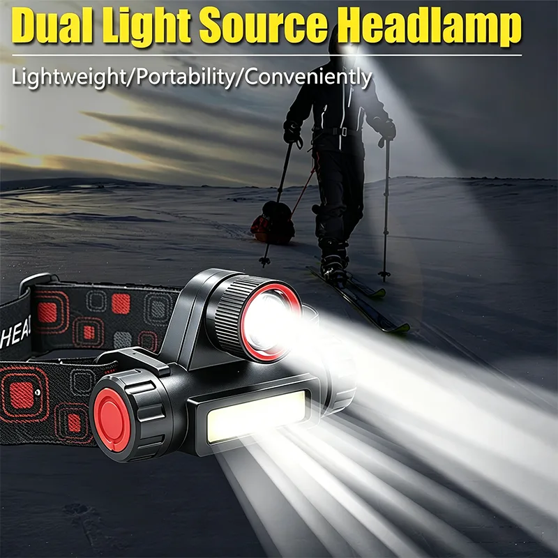 Fishing Headlamp - LED headlights, outdoor cob charging head