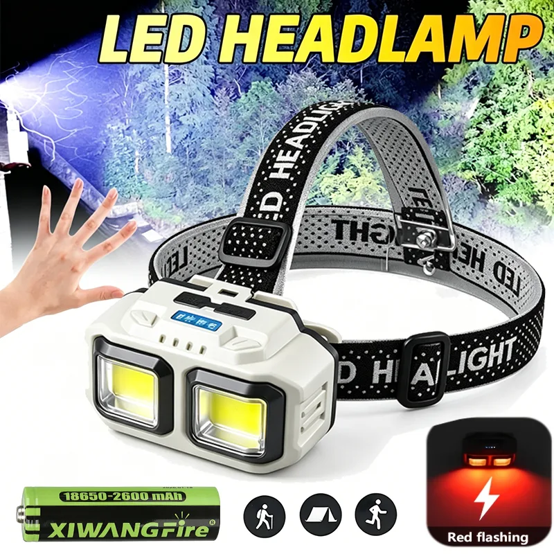 Fishing Headlamp - COB LED Headlamp Rechargeable Headlight,Waterproof Work