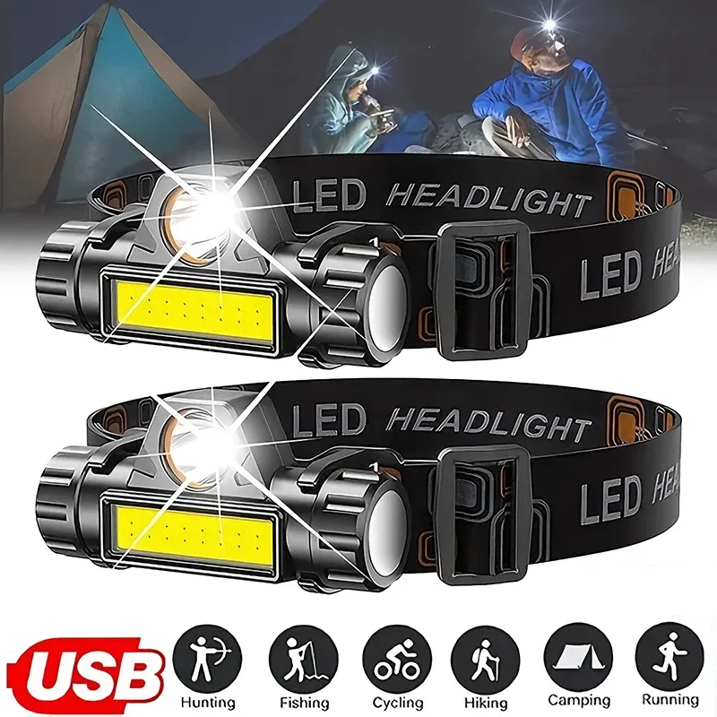Rechargeable COB LED USB Headl - Fishing Headlamp 评论和价格