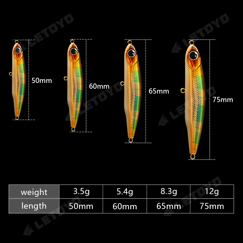 LETOYO Sinking Pencil 17g 12g- - Fishing Equipment Deals 评论和价格