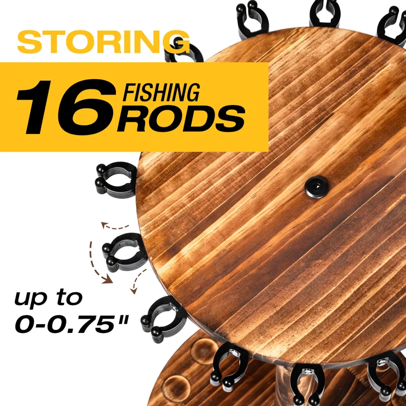 Round Carbonized Wood Fishing  - Fishing Equipment Holder 评论和价格