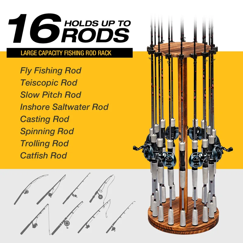 Round Carbonized Wood Fishing  - Fishing Equipment Holder 评论和价格