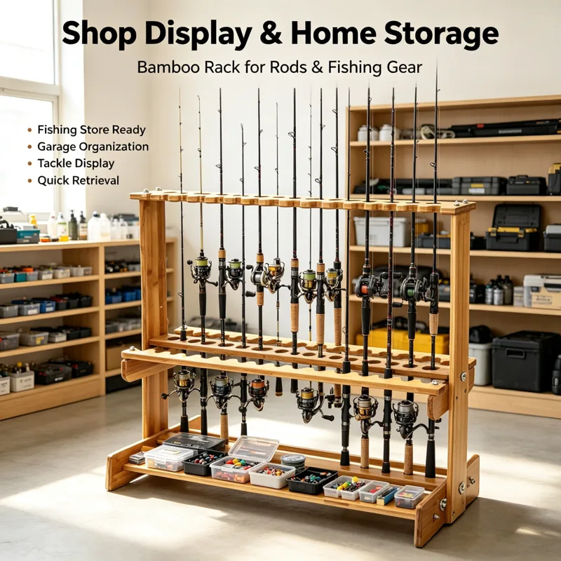 Vertical Bamboo Fishing Rod Di - Fishing Equipment Holder 评论和价格