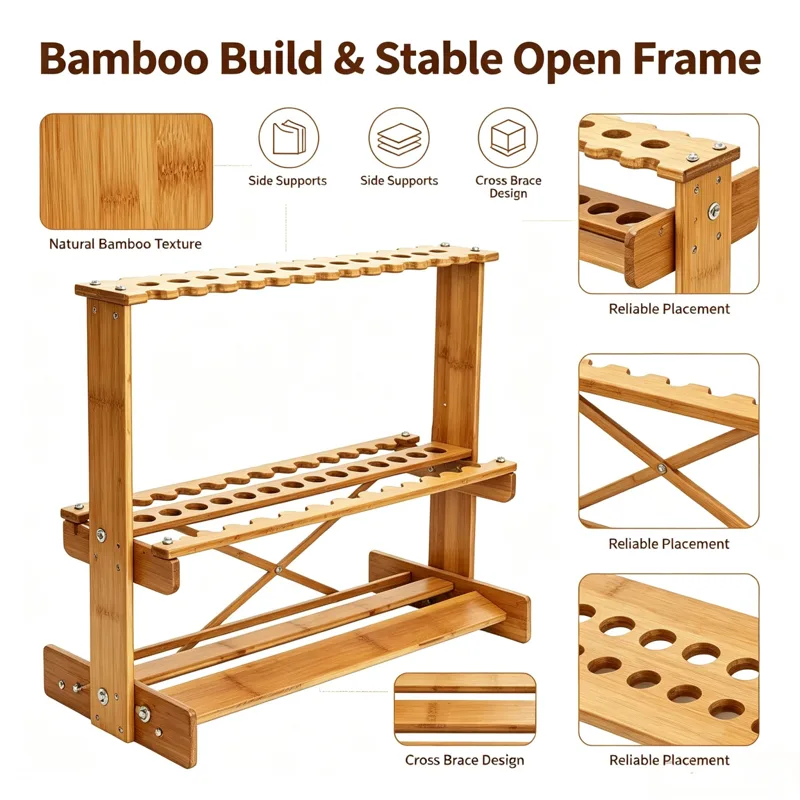 Vertical Bamboo Fishing Rod Di - Fishing Equipment Holder 评论和价格