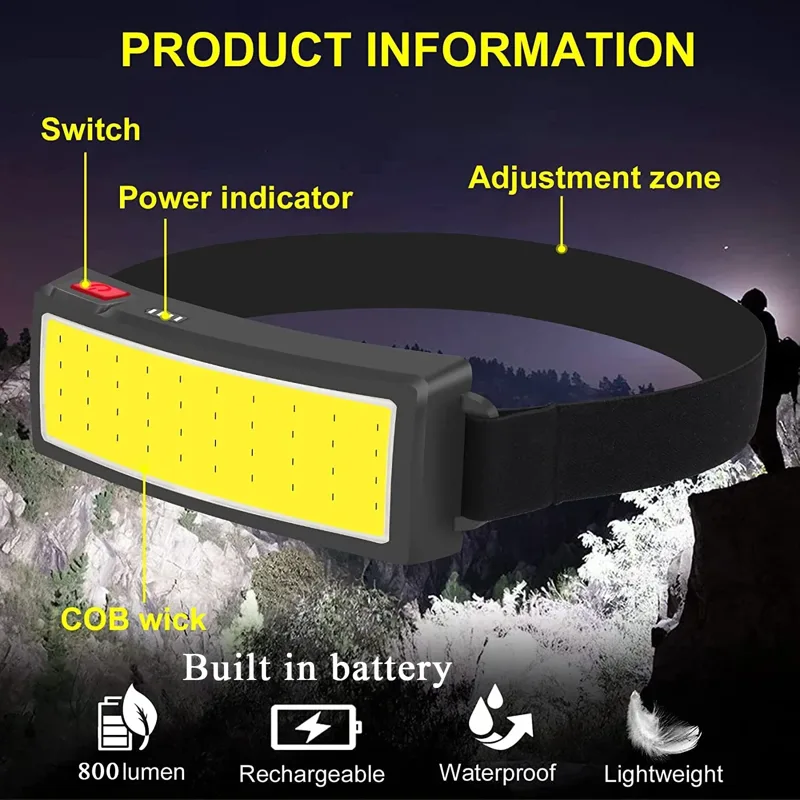Powerful COB LED Headlamp Type - Fishing Headlamp 评论和价格