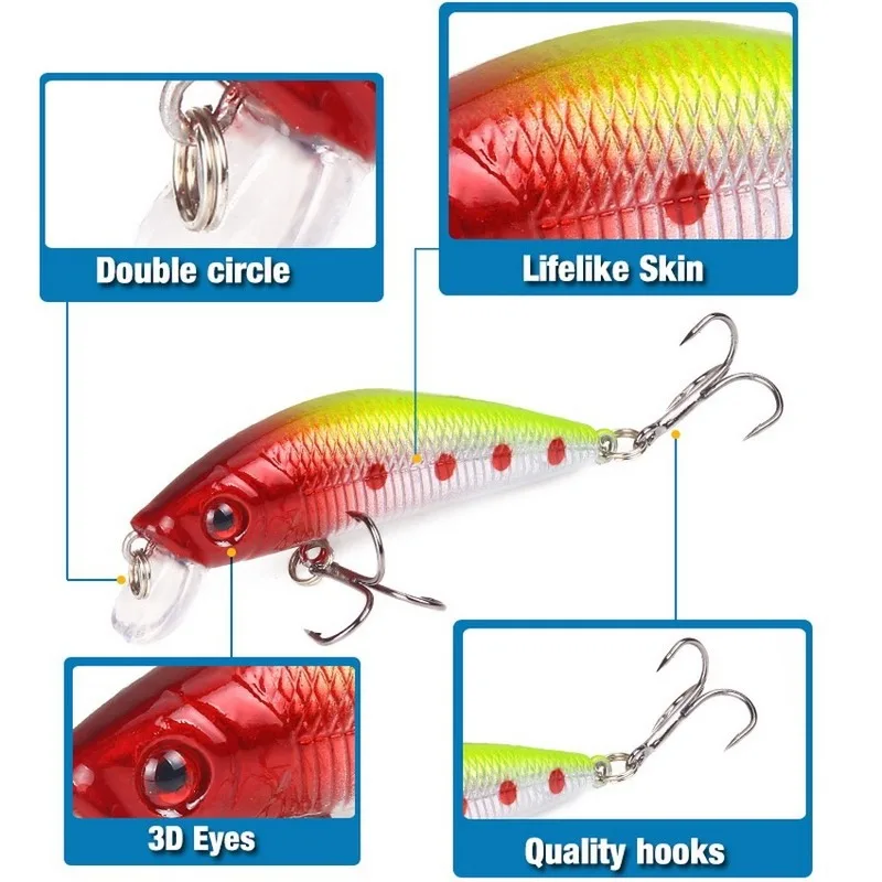 Fishing Lure 70mm 8g 3D Eyes C - Fishing Equipment Deals 评论和价格