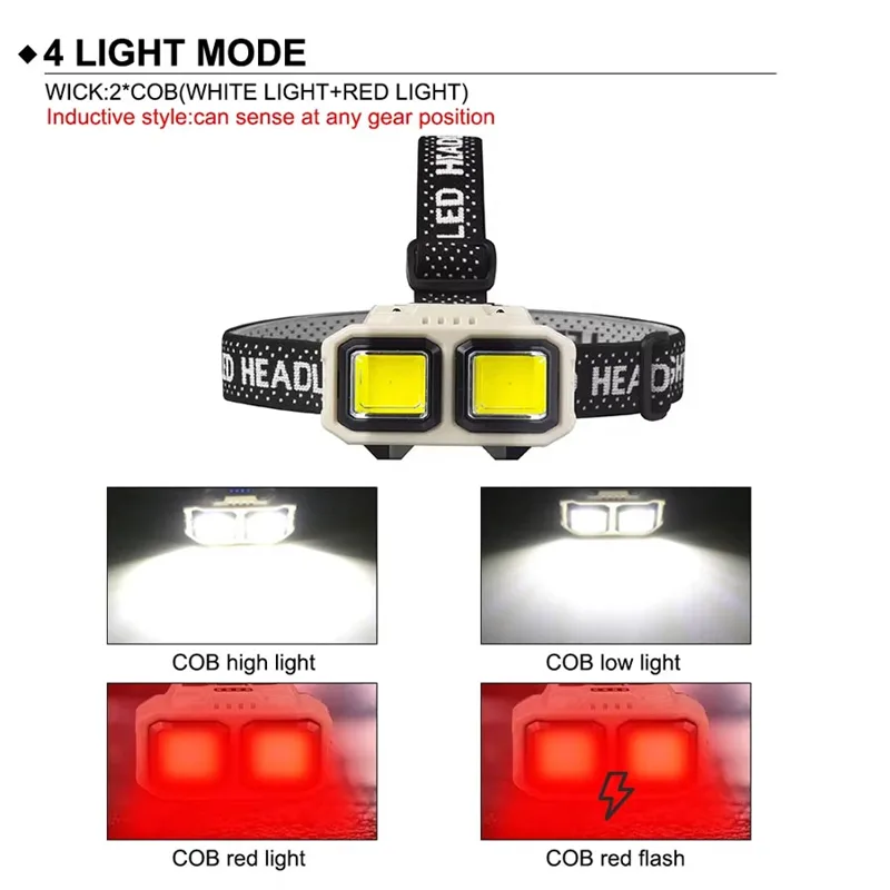 COB LED Headlamp Rechargeable  - Fishing Headlamp 评论和价格