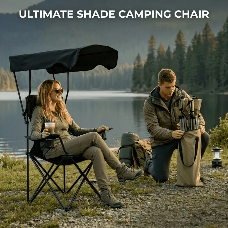 Outdoor Camping Chair With Awn - Fishing Equipment Net 评论和价格