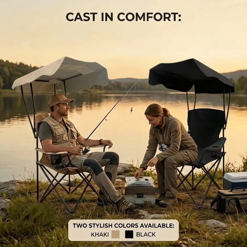 Outdoor Camping Chair With Awn - Fishing Equipment Net 评论和价格